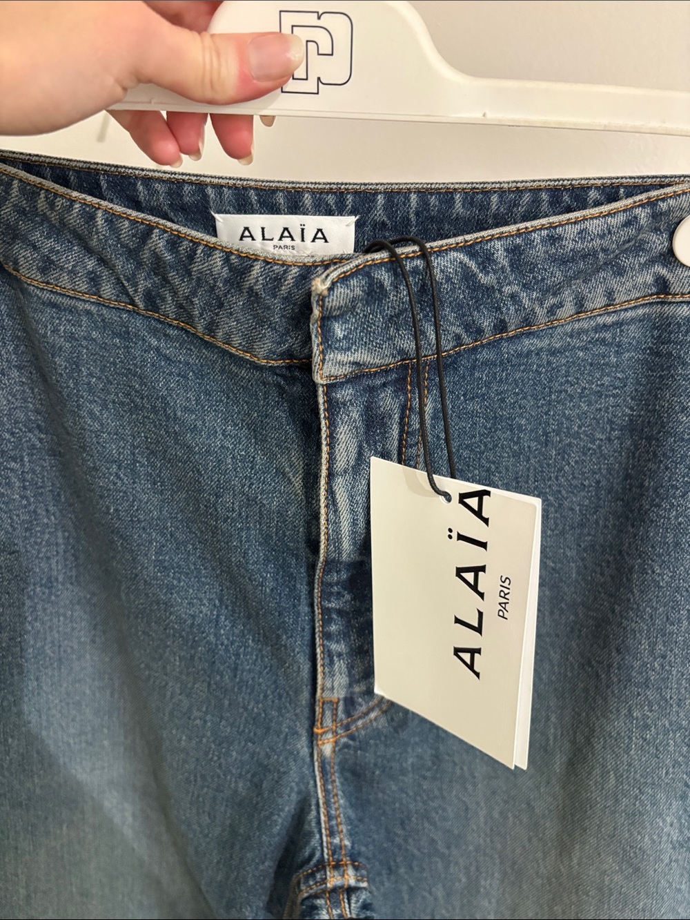 Alaïa Petal Blue Wide-Leg Curved Hem Jeans NWT FR 36 / US 4 - Picture 4 of 10